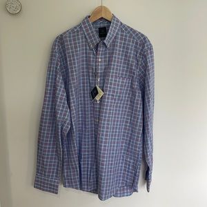 TaylorByrd long sleeve dress shirt - Blue plaid XL